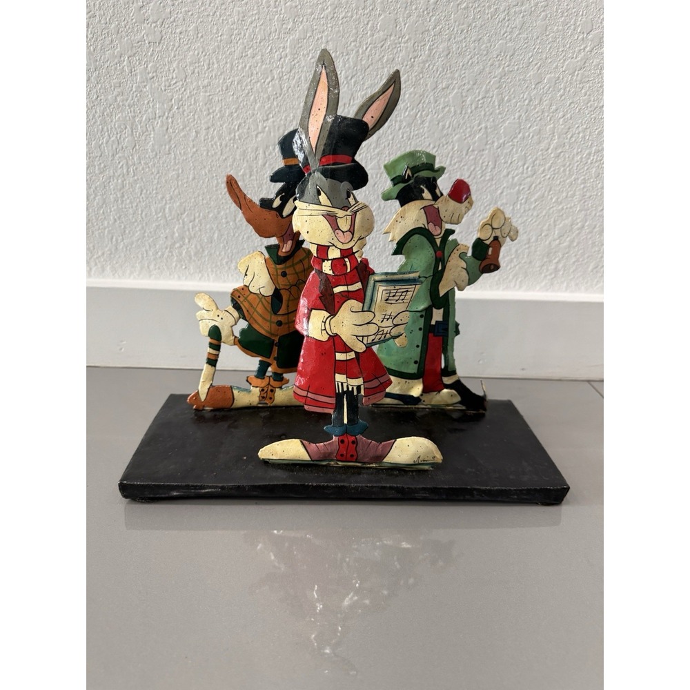Loony Tunes Bugs Daffy Sylvester Metal Sculpture Signed 1992 Warner Brothers
